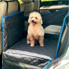 Dog Car Seat For Large Small Dogs Back Seat ,Extender Hammock For Cars SUV Truck (Option: Black Blue)